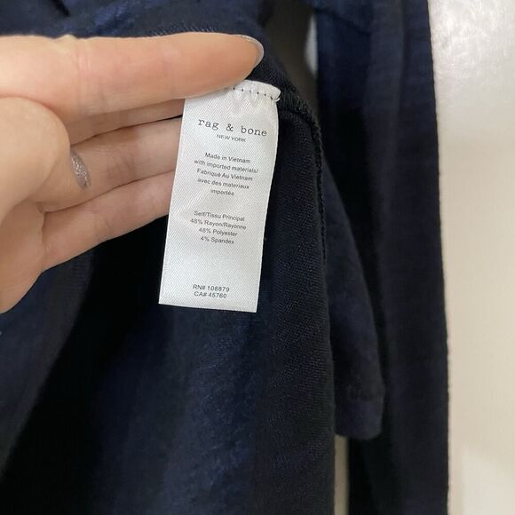 Rag & bone navy blue knit round neck long sleeve shirt small - Picture 3 of 4